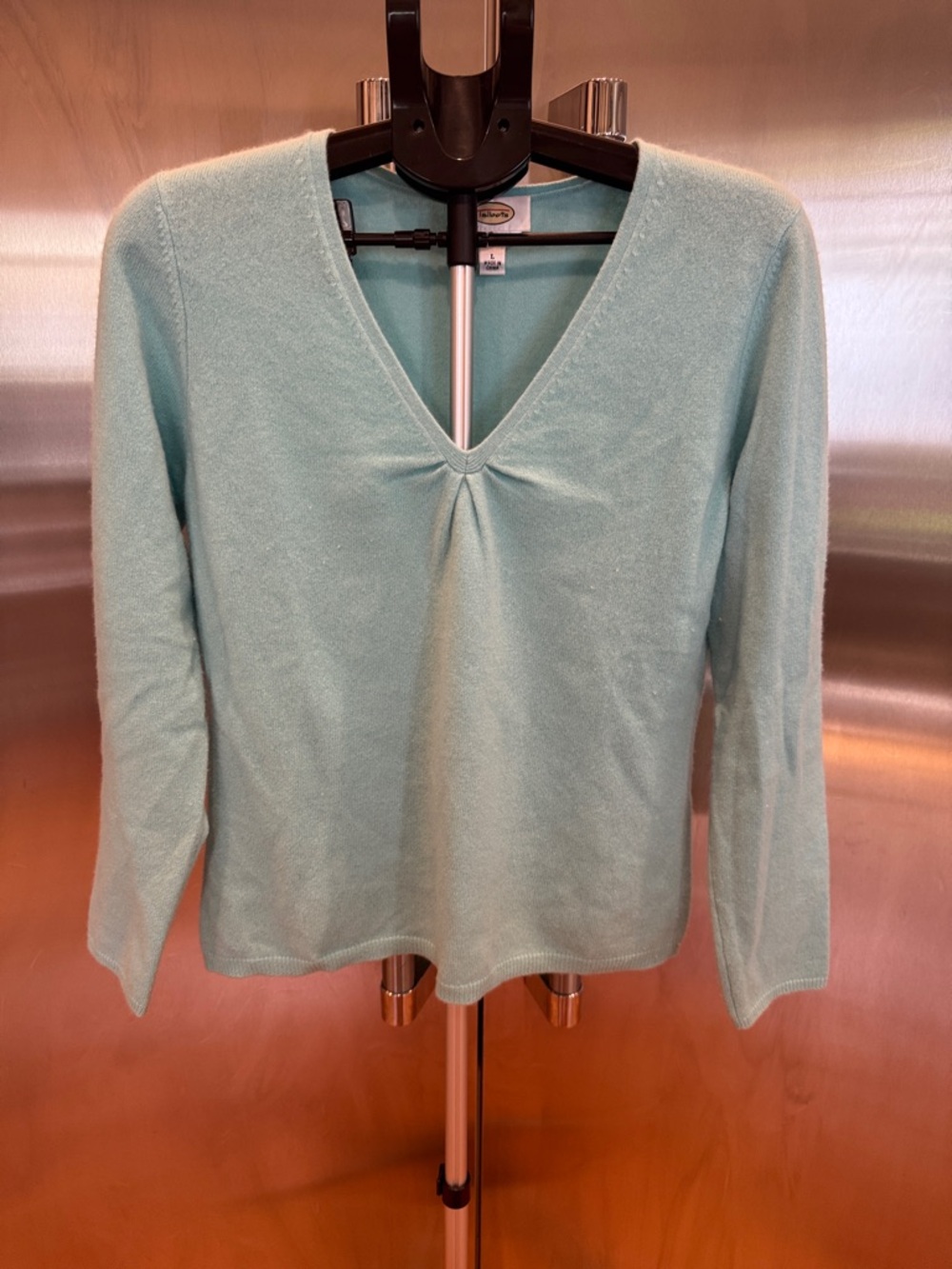 Talbots Mint V-Neck Long Sleeve Sweater